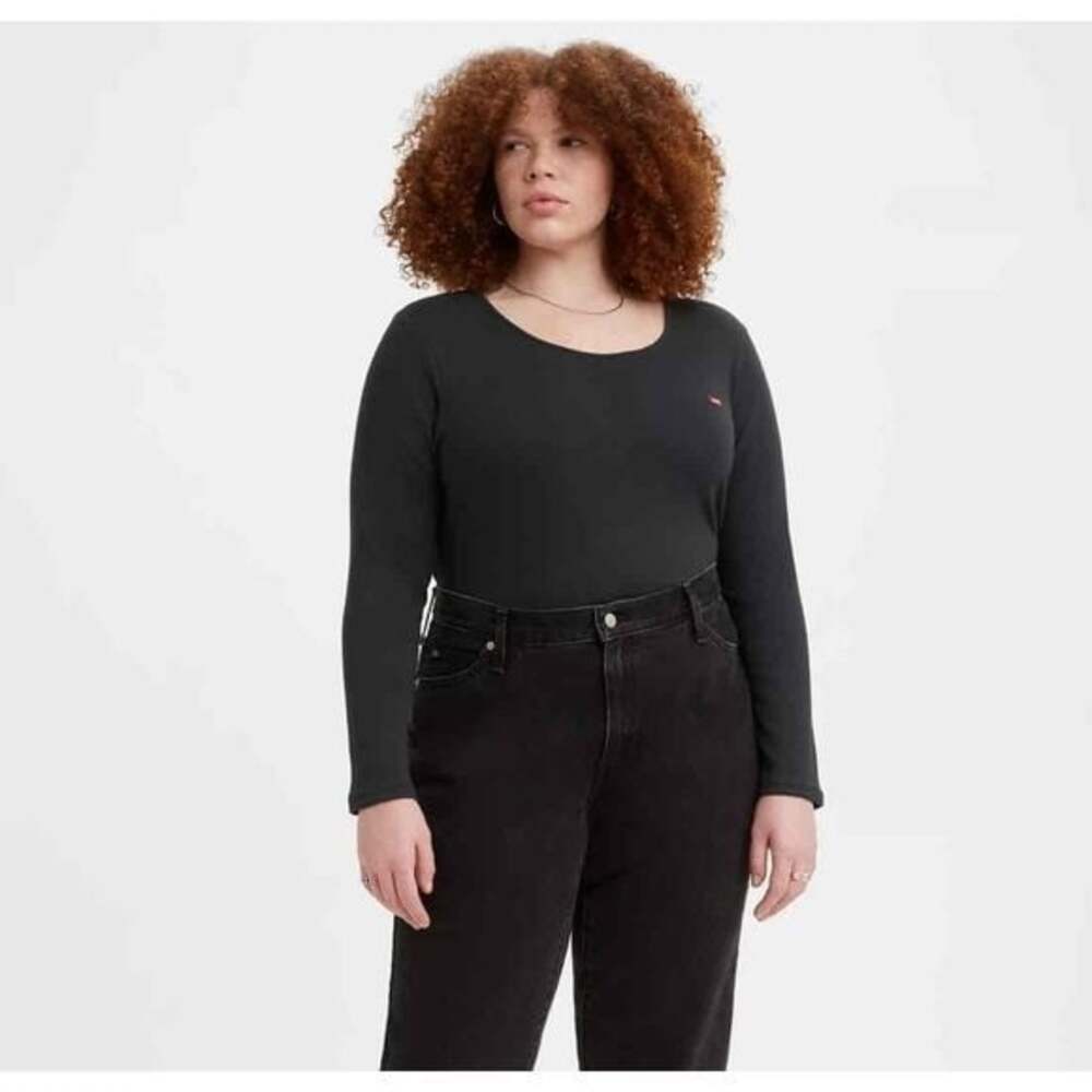 NWT Levi's Plus Size Caviar Long Sleeve Tee T-Shirt Size 1X for Women